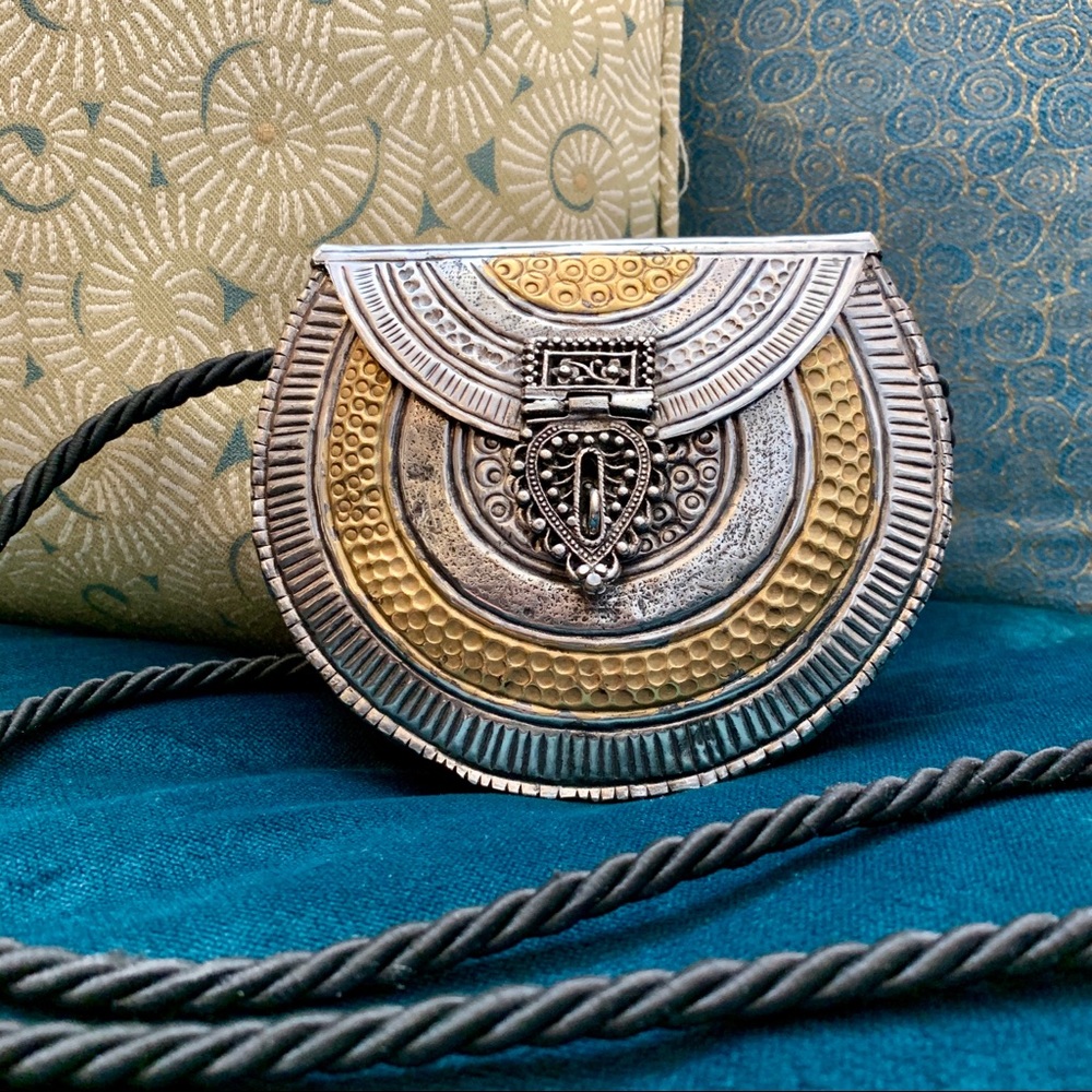 Free People || Brass Metal Crossbody Purse